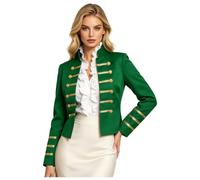 Donna Giacca La Parata Dei Batteristi Cappotto Vittoriano Steampunk Verde L