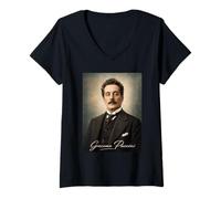 Donna Giacomo Puccini Compositore Maglietta con Collo a V