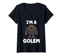 Donna Giant Humor Creature golems Cute Simple I'm a Golem Maglietta con Collo a V