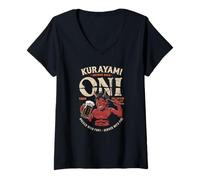 Donna Giappone Devil Oni Lantern Ale Japanese Demon Beer Souvenir Maglietta con Collo a V