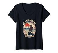 Donna Giappone Mt Fuji Samurai Giapponese Viaggio Kawaii Anime Souvenir Maglietta con Collo a V