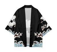 Donna Giapponese Kimono 3/4 Maniche Cardigan Yukata Aperto Davanti Accappatoio
