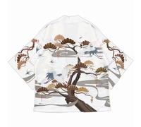 Donna Giapponese Kimono Cardigan 3/4 Maniche Aperto Davanti Yukata Accappatoio