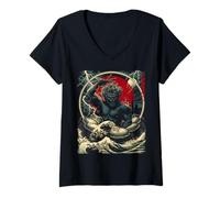 Donna Giapponese Tokyo Thunder Anime Dio Giocare Drumps Maglietta con Collo a V