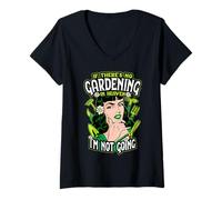Donna Giardinaggio Heaven Garden Tools Vintage Pop Art Giardiniere Ragazza Maglietta con Collo a V