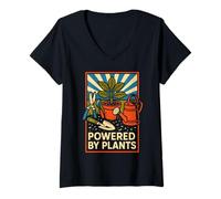 Donna Giardinaggio Powered By Plants Vintage Donna Fiori di campo Maglietta con Collo a V