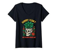 Donna Giardinaggio Sorry I Can't My Plants Need Me Vintage Donna Maglietta con Collo a V