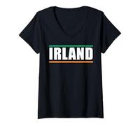 Donna Gift Bandiera Dell'Irlanda Irlanda Vintage St. Patricks Day Maglietta con Collo a V