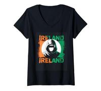 Donna Gift Bandiera Dell'Irlanda Irlanda Vintage St. Patricks Day Maglietta con Collo a V