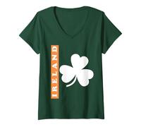 Donna Gift Bandiera Dell'Irlanda Irlanda Vintage St. Patricks Day Maglietta con Collo a V