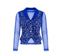 Donna Gilet In Paillettes Completo Elegante Tailleur Blazer Tuta | Lunghe Maniche In Trama Trasparente,Vestibilità Rilassata,Maglia,Cocktail,Concorso Di Bellezza,Festa Compleanno,Ufficio
