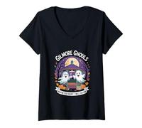 Donna Gilmore Ghouls Where You Haunt I Will Follow Halloween Ghost Maglietta con Collo a V