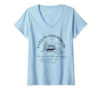 Donna Gilmore Girls I Live in a Two Worlds Maglietta con Collo a V