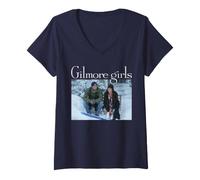 Donna Gilmore Girls Lorelai And Luke in Snow Maglietta con Collo a V