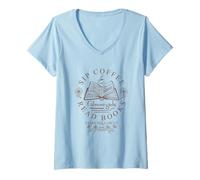 Donna Gilmore Girls Sip Coffee Read Books Maglietta con Collo a V