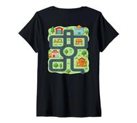 Donna Gioca Cars On Dad's Back Funny Kids And Father Day Maglietta con Collo a V