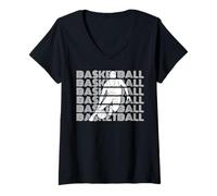Donna Giocatore di Basket Basketball Basketball-Game Pallacanestro Maglietta con Collo a V