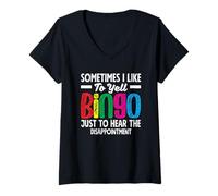 Donna Giocatore Di Bingo A Volte Mi Piace Yell Bingo Maglietta con Collo a V
