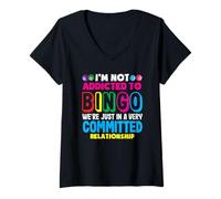 Donna Giocatore di bingo non dipendente Bingo relazione impegnata Maglietta con Collo a V