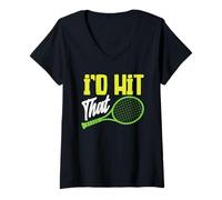 Donna Giocatore di Tennis Hit That Enthusiast Fun Maglietta con Collo a V