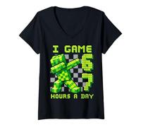 Donna Gioco 67 Ore al Giorno Sei Sette Compleanno Gamer Maglietta con Collo a V