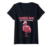 Donna Gioco del Pollo Don't Look at The Chicken Funny Chicken Maglietta con Collo a V