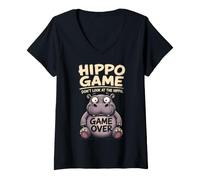 Donna Gioco del Pollo Don't Look at The Chicken Funny Chicken Maglietta con Collo a V