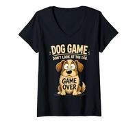 Donna Gioco del Pollo Don't Look at The Chicken Funny Chicken Maglietta con Collo a V