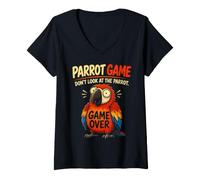 Donna Gioco del Pollo Don't Look at The Chicken Funny Chicken Maglietta con Collo a V
