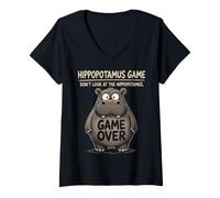 Donna Gioco del Pollo Don't Look at The Chicken Funny Chicken Maglietta con Collo a V