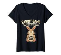 Donna Gioco del Pollo Don't Look at The Chicken Funny Chicken Maglietta con Collo a V