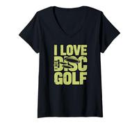 Donna Gioco Divertente per Appassionati di Golf a Disco I Love Maglietta con Collo a V