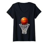 Donna Gioco Divertente Vincente Colpo Basket dicendo Maglietta con Collo a V
