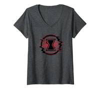 Donna Gioco Marvel Avengers Black Widow Hourglass Blur Maglietta con Collo a V