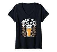 Donna Giornata birraria per Una Celebrazione del Bicchiere di Luppolo di Birra IPA Maglietta con Collo a V