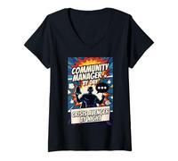 Donna Giornata dell'apprezzamento del Community-Manager Maglietta con Collo a V