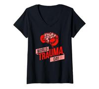 Donna Giornata Mondiale del Trauma e della consapevolezza Maglietta con Collo a V
