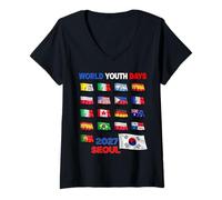 Donna Giornata mondiale della Gioventù Storia GMG WYD 2027 Seoul Maglietta con Collo a V
