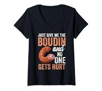Donna Giornata Nazionale del Boudin Louisiana Give Me Boudin Maglietta con Collo a V