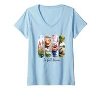 Donna Giorni tranquilli con la bellezza della natura Maglietta con Collo a V