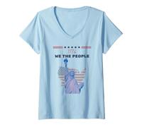 Donna Giorno dell'Indipendenza 4 luglio Noi Il Popolo 1776 Maglietta con Collo a V