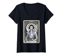 Donna Giovanna D'Arco Jeanne d Arc Maglietta con Collo a V
