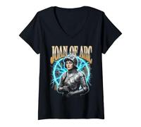 Donna Giovanna D'Arco Jeanne d Arc Maglietta con Collo a V