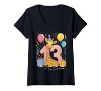Donna Giraffa 13° compleanno ragazzo ragazza 13 anni Giraffa Maglietta con Collo a V
