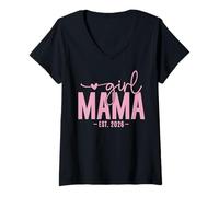 Donna Girl Mama EST 2026 Pregnancy Reveal Mom To Be New Mommy Maglietta con Collo a V