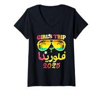Donna Girls Trip 2025 Corrispondenza vacanze arabe in Florida Maglietta con Collo a V