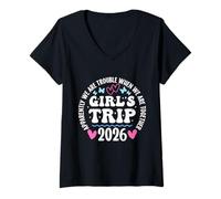 Donna Girls Trip 2026 Apparentemente Sono Problemi Quando Siamo Insieme Maglietta con Collo a V
