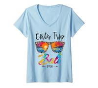 Donna Girls Trip Bali 2026 Girls Weekend Summer Vacation Party Maglietta con Collo a V