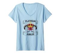 Donna Giubileo di platino della regina 1952-2022 (70 anni) Maglietta con Collo a V