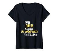 Donna Giulia Maglia con Testo Divertente Donna Ragazza Bambina Maglietta con Collo a V